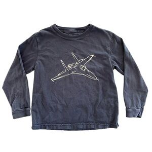 Mustard & Ketchup Kids Blue Navy Long Sleeve Fighter Jet Boys Size XS 3/4 Boys